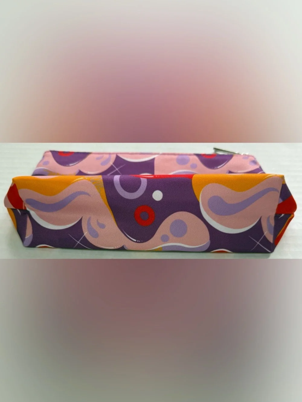 Clinique Abstract Lips Pop-Art Print Cosmetic Makeup Pouch
